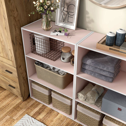 DH BASIC Modern Wood Customizable Stackable Storage Organizer - Cube Shelves, Drawer Cabinet, Bookcase with Doors by Denhour