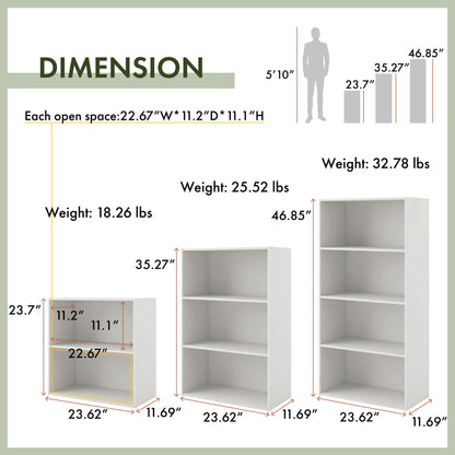 DH BASIC Modern Wood Customizable Stackable Storage Organizer - Cube Shelves, Drawer Cabinet, Bookcase with Doors by Denhour
