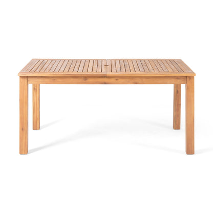 Davenport Outdoor 9 Piece Wood and Wicker Expandable Dining Set by Christopher Knight Home
