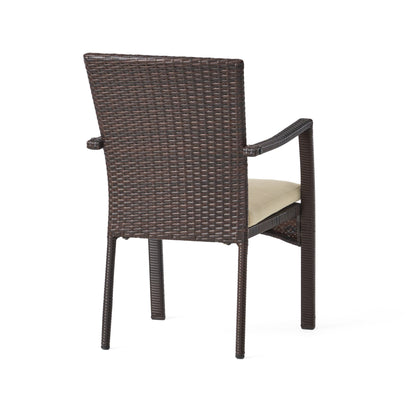 Davenport Outdoor 9 Piece Wood and Wicker Expandable Dining Set by Christopher Knight Home