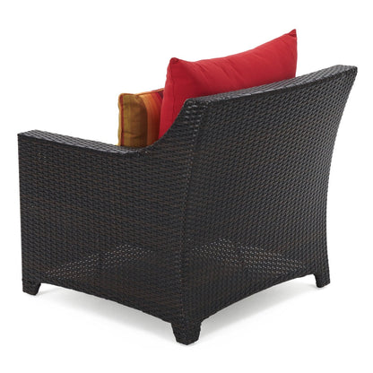 Deco 5 Piece Sunbrella Outdoor Patio Club Chair & Ottoman Set