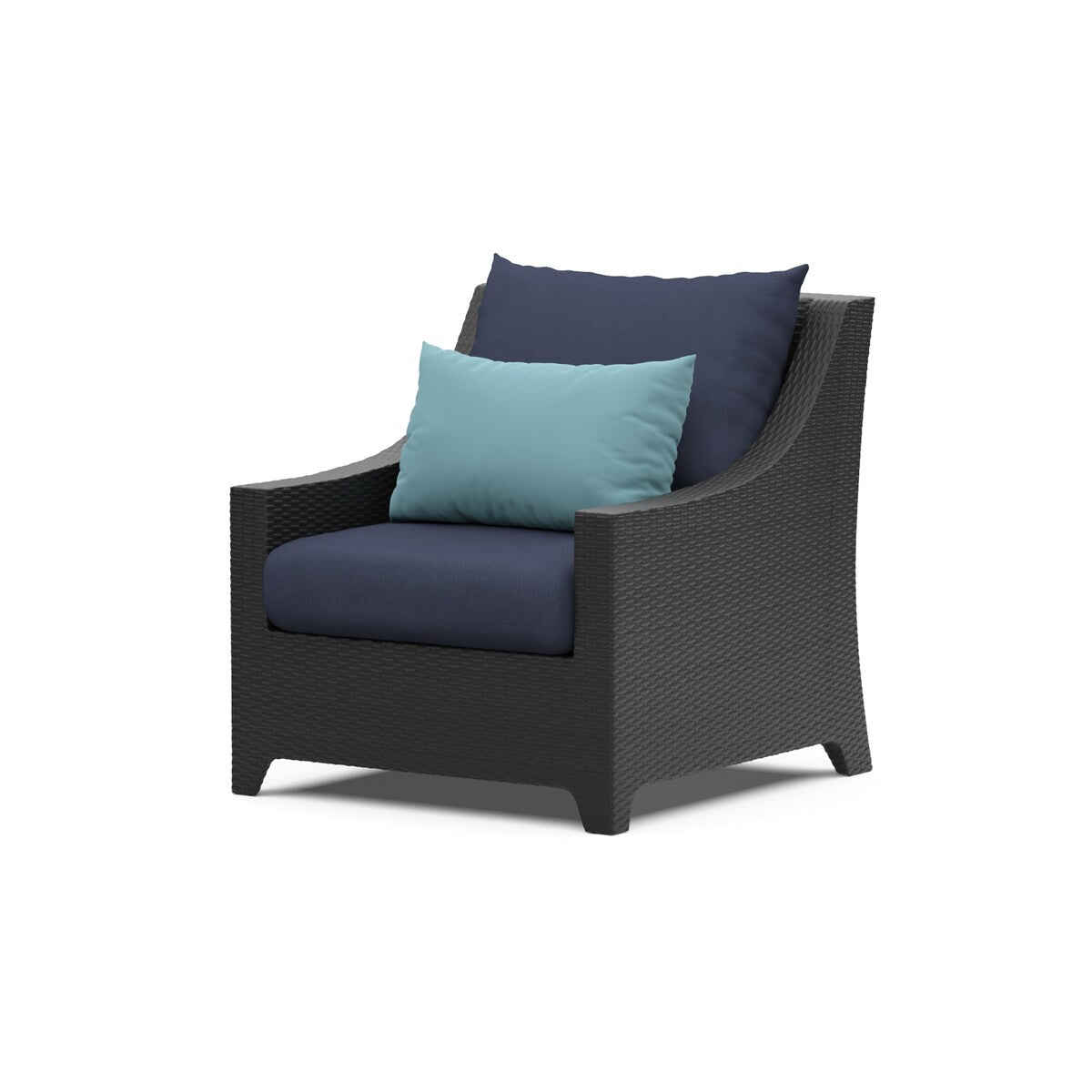 Deco 5 Piece Sunbrella Outdoor Patio Club Chair & Ottoman Set