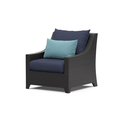 Deco 5 Piece Sunbrella Outdoor Patio Club Chair & Ottoman Set