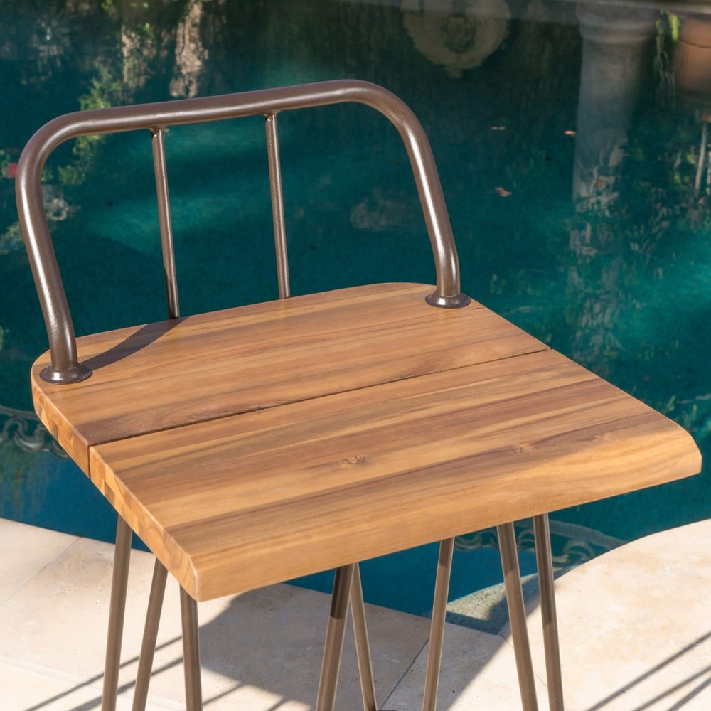 Denali Outdoor Industrial 3-piece Wood Bar Set by Christopher Knight Home