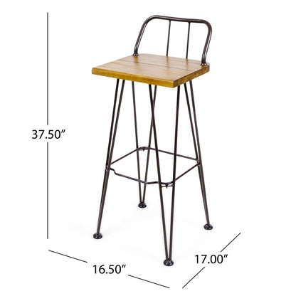 Denali Outdoor Industrial 3-piece Wood Bar Set by Christopher Knight Home