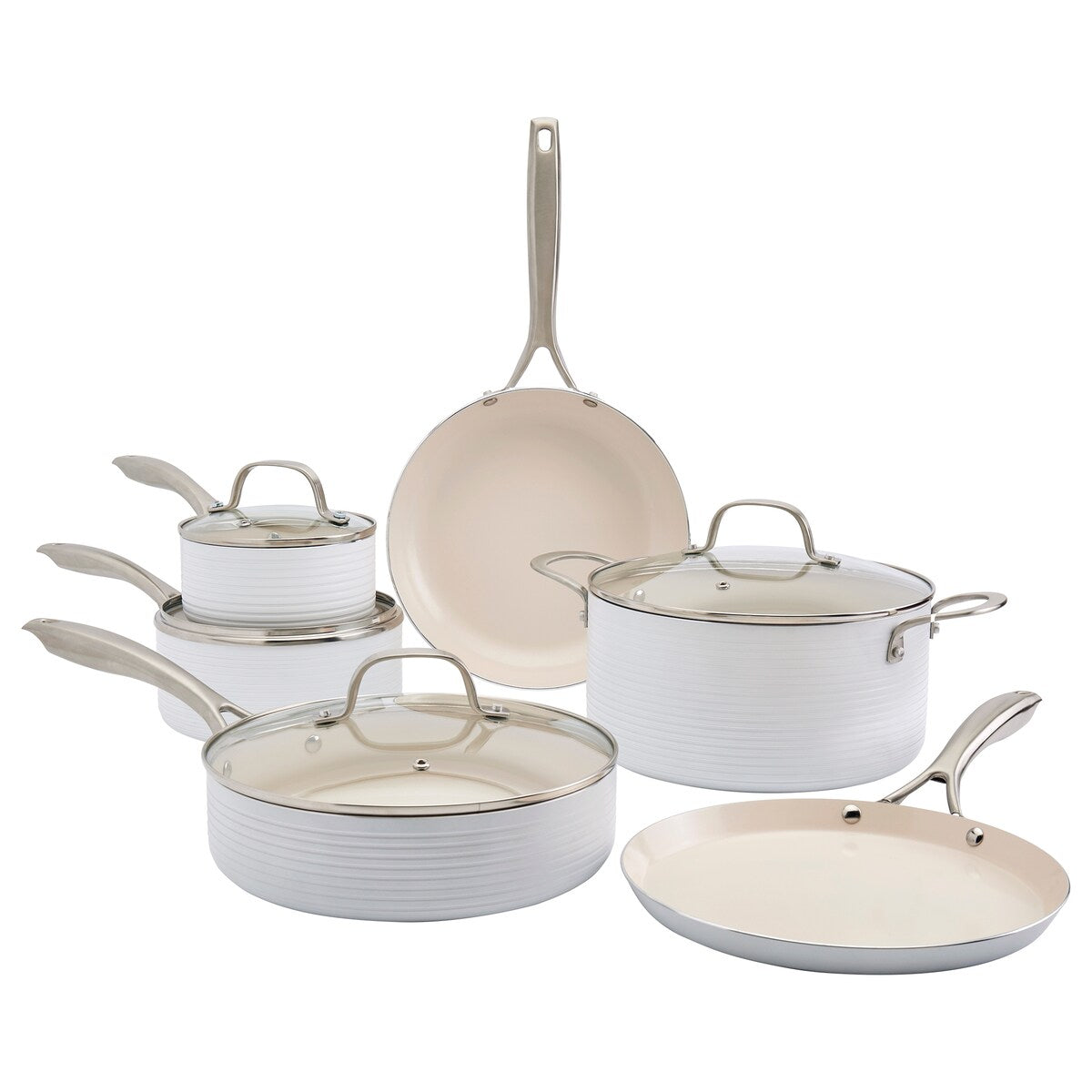 Denmark Hamilton 10-piece White Aluminum Cookware Set