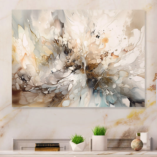 Designart White And Grey Geometric Depths I Modern Geometric Metal Wall Art