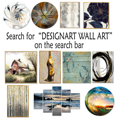 Designart White Botanical Collage Abstract Botanicals Metal Wall Art Living Room