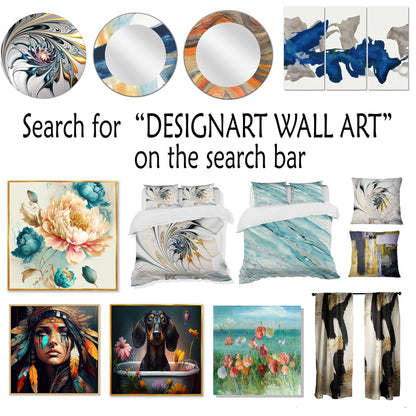 Designart White Botanical Collage Abstract Botanicals Metal Wall Art Living Room
