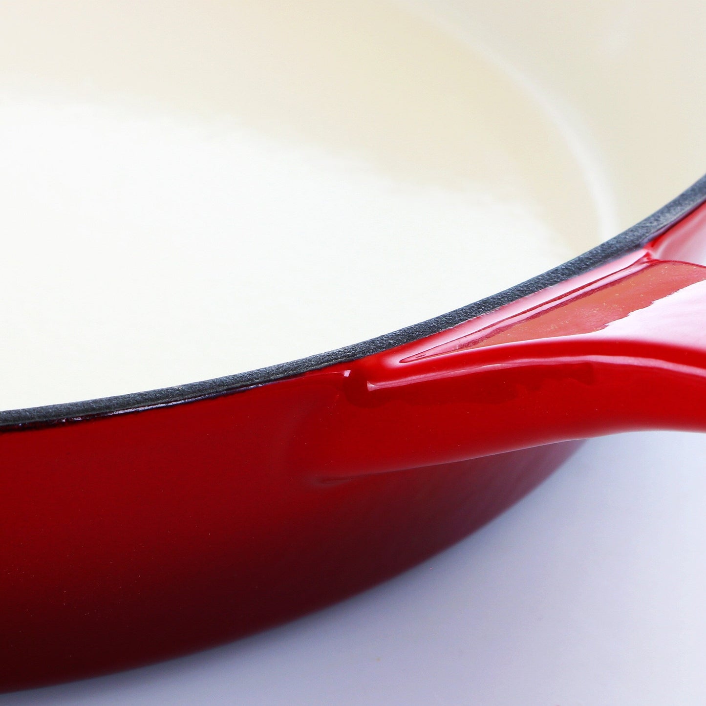 Dual Handle Firey Red 12 Inch Enameled Cast Iron Skillet