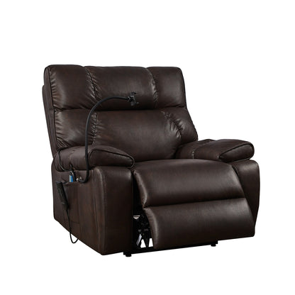 Dual Motor Power Lift Recliner Chair with Massage, Heated Lumbar, Side Pockets, Adjustable Phone Holder and Cup Holders