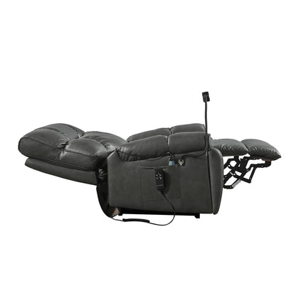 Dual Motor Power Lift Recliner Chair with Massage, Heated Lumbar, Side Pockets, Adjustable Phone Holder and Cup Holders