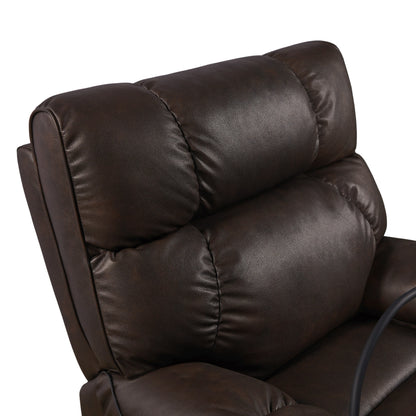 Dual Motor Power Lift Recliner Chair with Massage, Heated Lumbar, Side Pockets, Adjustable Phone Holder and Cup Holders