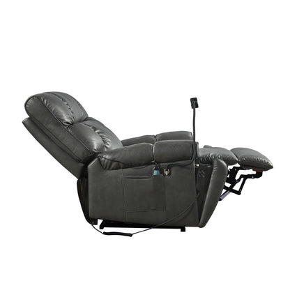 Dual Motor Power Lift Recliner Chair with Massage, Heated Lumbar, Side Pockets, Adjustable Phone Holder and Cup Holders