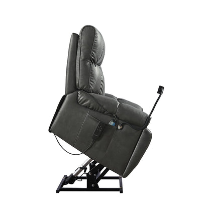 Dual Motor Power Lift Recliner Chair with Massage, Heated Lumbar, Side Pockets, Adjustable Phone Holder and Cup Holders