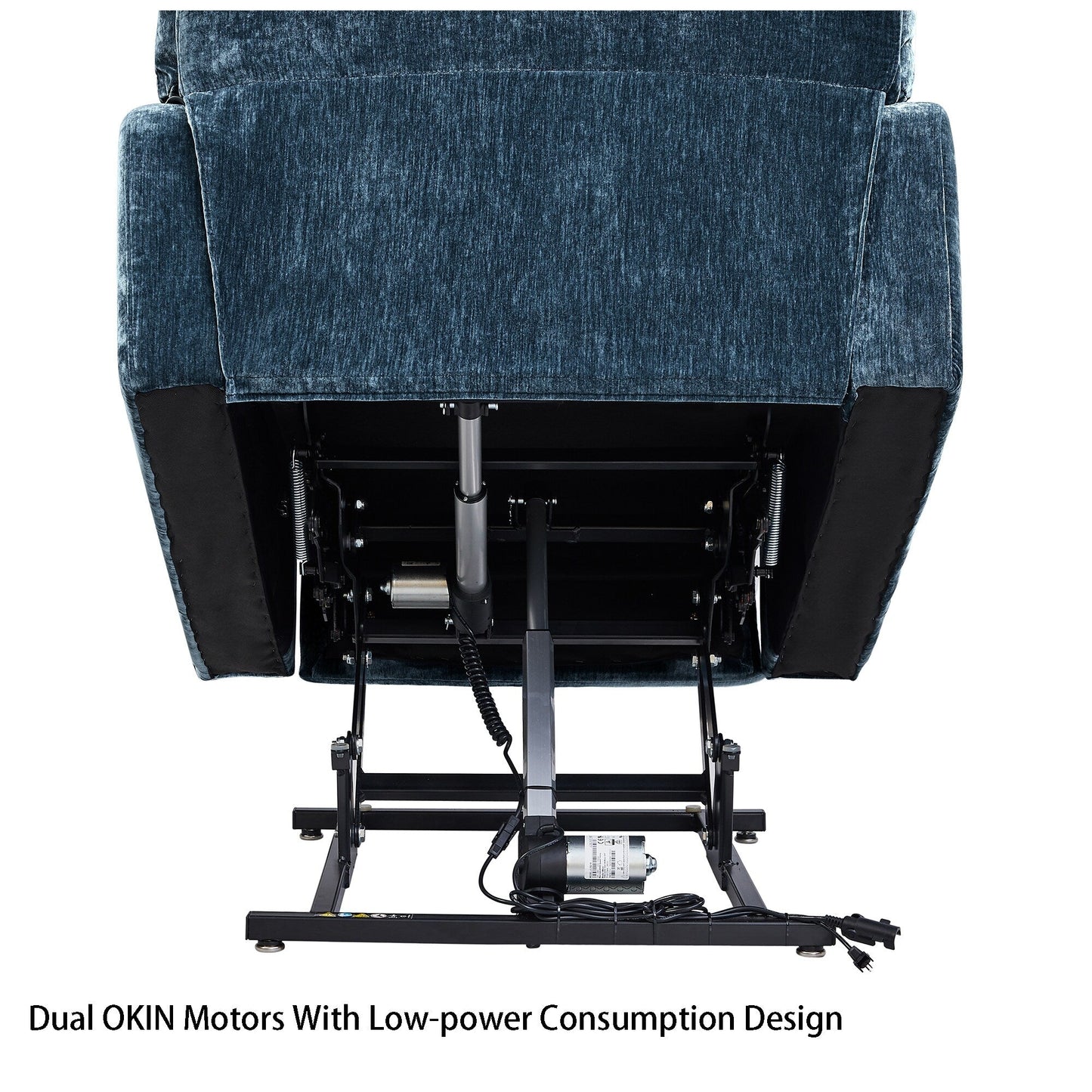 Dual OKIN Motor Power Lift Recliner Chair for Seniors with Heat & 8-Point Massage, Adjustable Backrest and Footrest