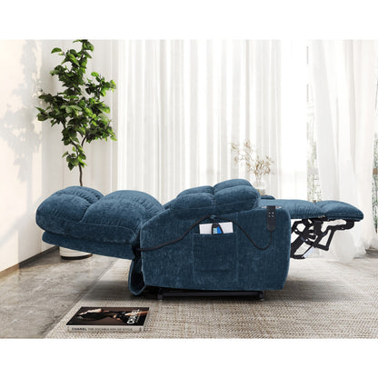 Dual OKIN Motor Power Lift Recliner Chair for Seniors with Heat & 8-Point Massage, Adjustable Backrest and Footrest
