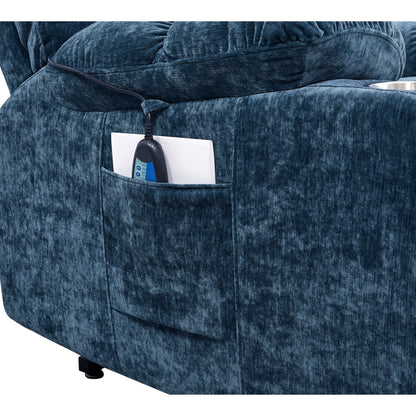 Dual OKIN Motor Power Lift Recliner Chair for Seniors with Heat & 8-Point Massage, Adjustable Backrest and Footrest