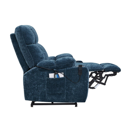 Dual OKIN Motor Power Lift Recliner Chair for Seniors with Heat & 8-Point Massage, Adjustable Backrest and Footrest