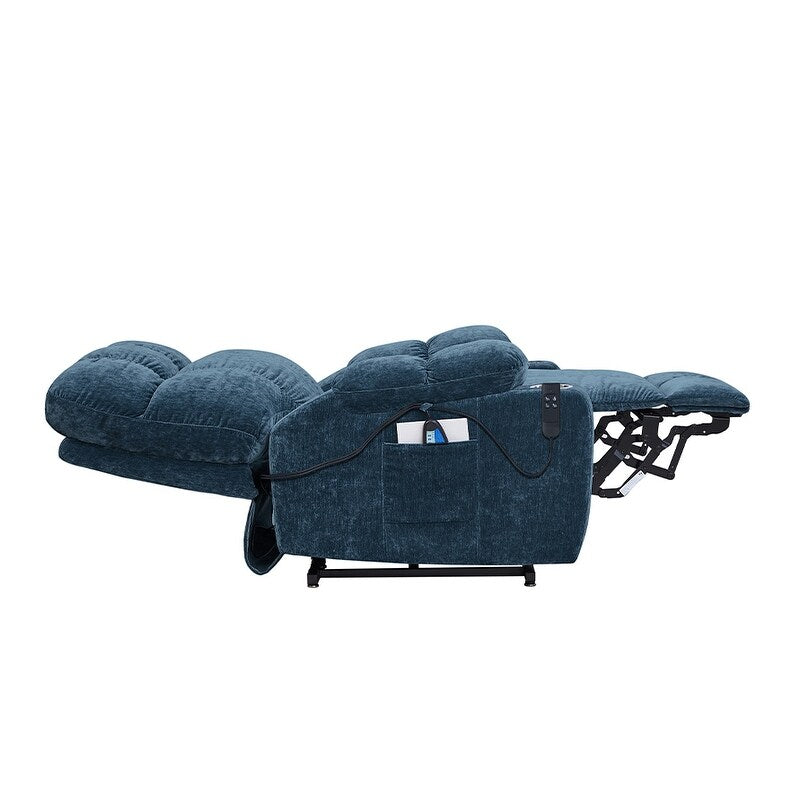 Dual OKIN Motor Power Lift Recliner Chair for Seniors with Heat & 8-Point Massage, Adjustable Backrest and Footrest