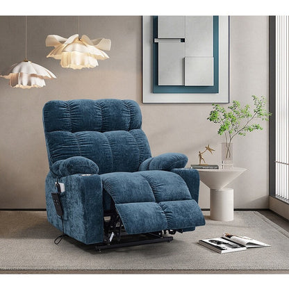 Dual OKIN Motor Power Lift Recliner Chair for Seniors with Heat & 8-Point Massage, Adjustable Backrest and Footrest