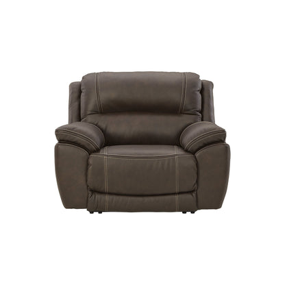 Signature Design by Ashley Dunleith Brown Leather Power Zero Wall Recliner