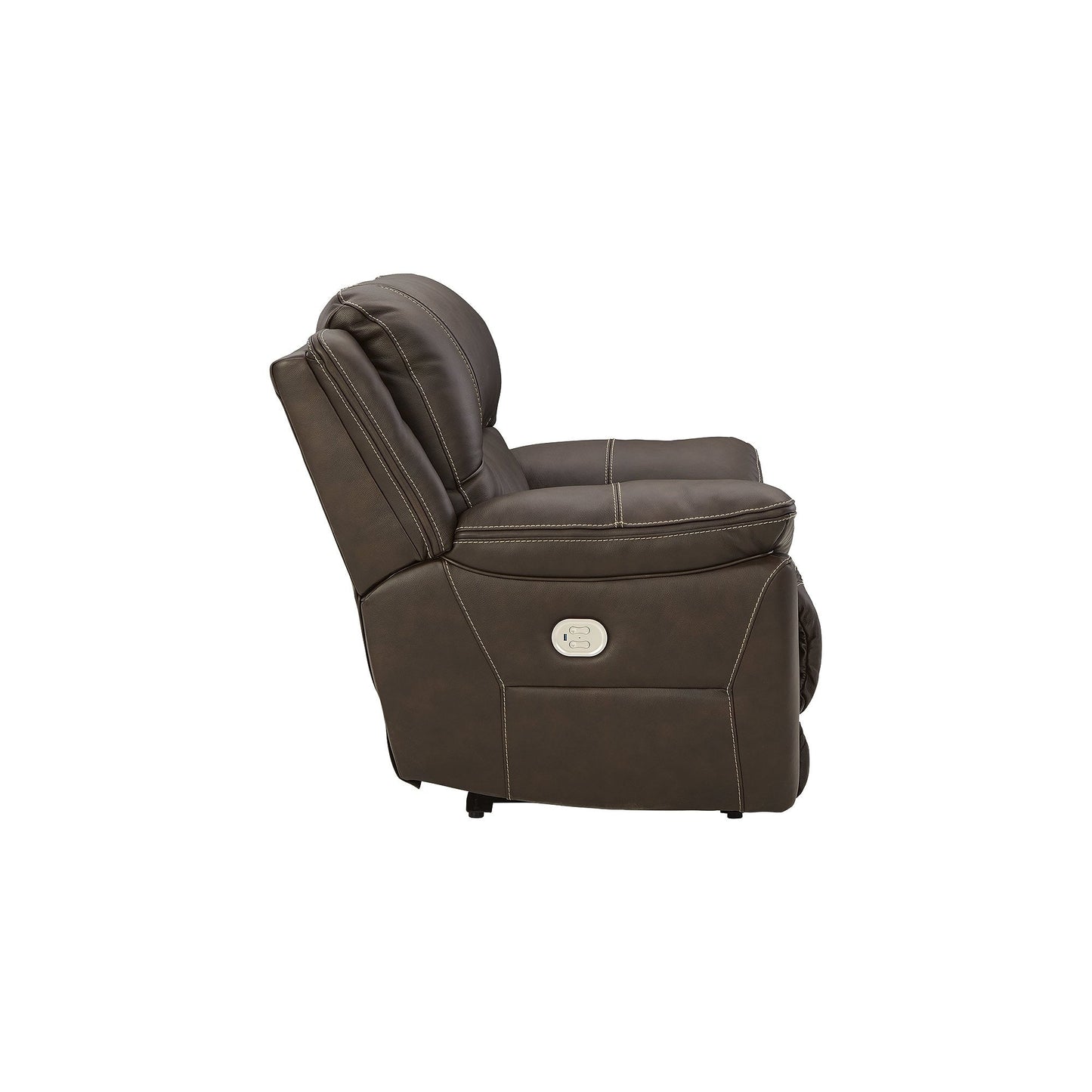 Signature Design by Ashley Dunleith Brown Leather Power Zero Wall Recliner