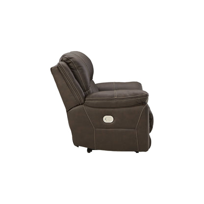 Signature Design by Ashley Dunleith Brown Leather Power Zero Wall Recliner