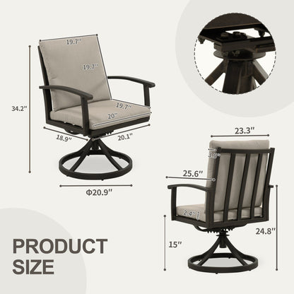 EGEIROS LIFE AluLux 9-Piece Aluminum Patio Dining Set with 8 Swivel Dining Chairs and Washable Cushions