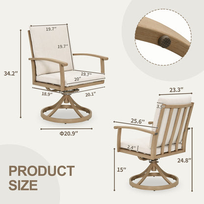 EGEIROS LIFE AluLux 9-Piece Aluminum Patio Dining Set with 8 Swivel Dining Chairs and Washable Cushions