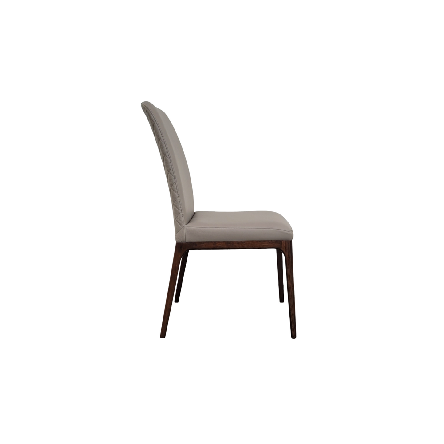 Chaise de salle à manger Nomad en cuir gris fumé et noyer