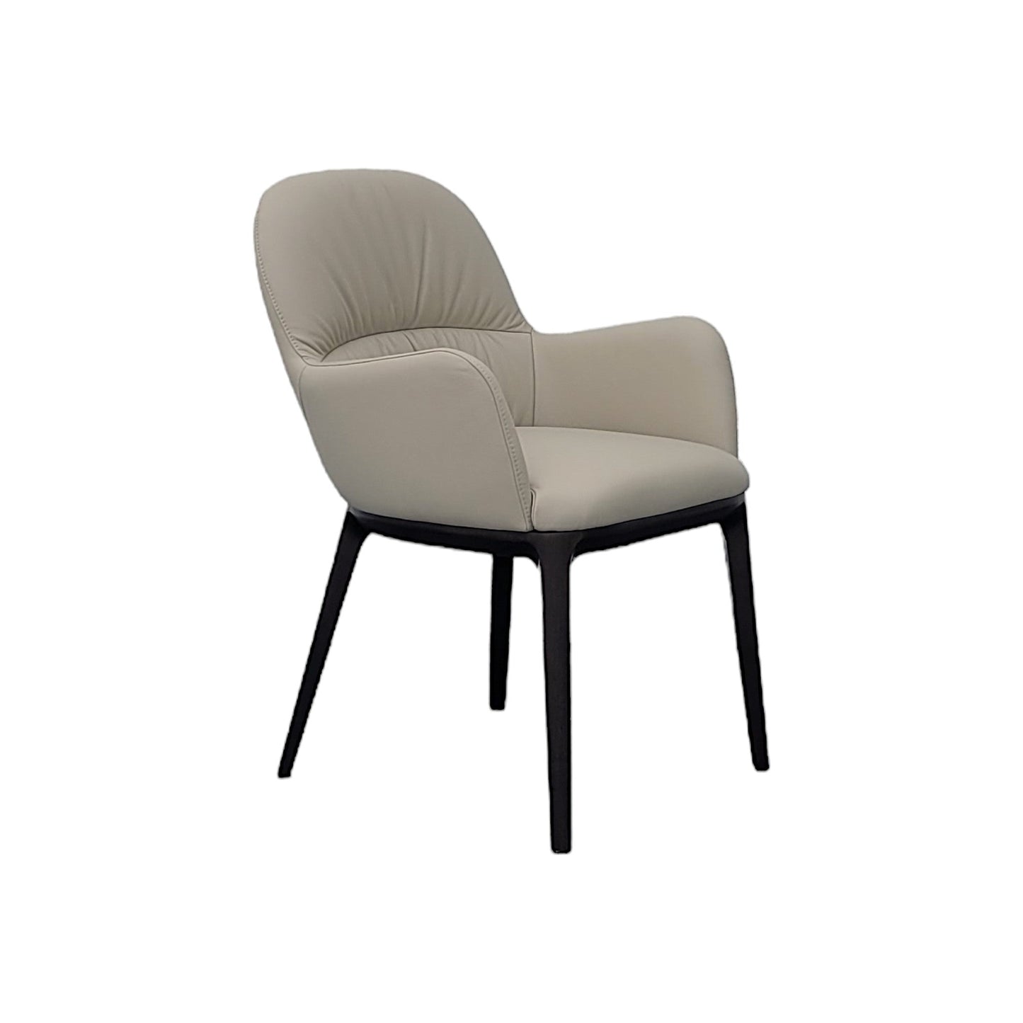 Fauteuil de salle à manger Enea en cuir de blé expresso