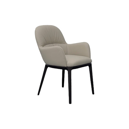 Fauteuil de salle à manger Enea en cuir de blé expresso