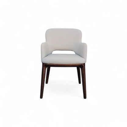 Fauteuil de salle à manger en cuir Savona Natural Frost