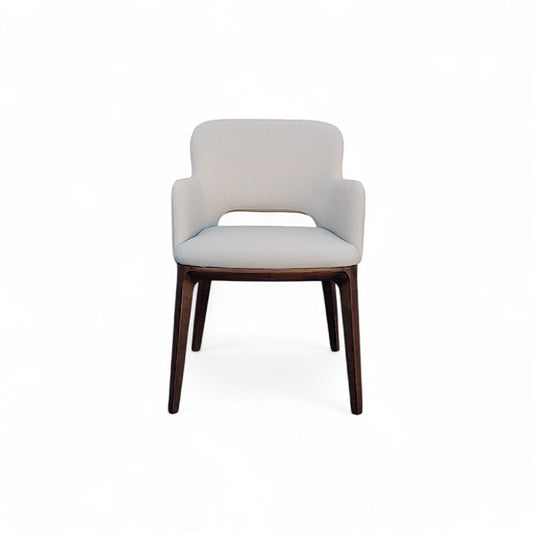 Fauteuil de salle à manger en cuir Savona Natural Frost
