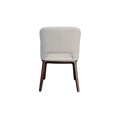 Fauteuil de salle à manger en cuir Savona Natural Frost