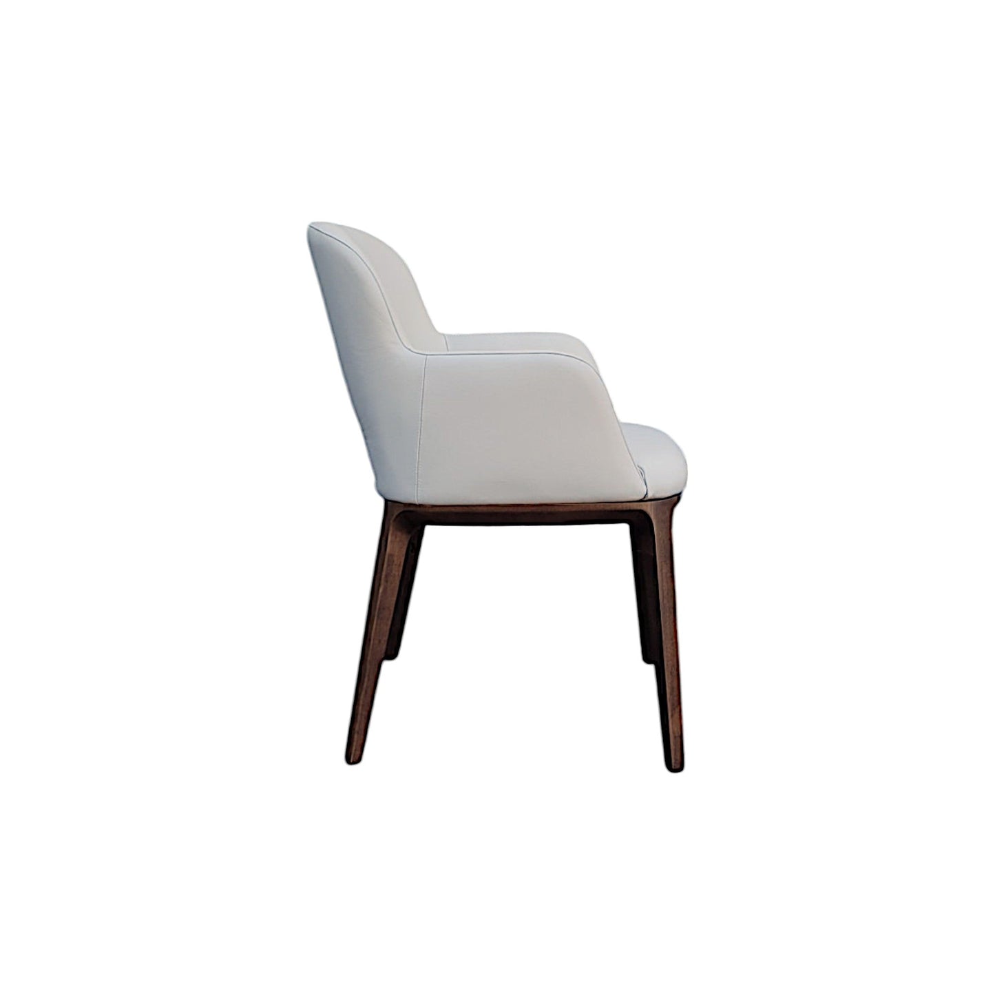 Fauteuil de salle à manger en cuir Savona Natural Frost