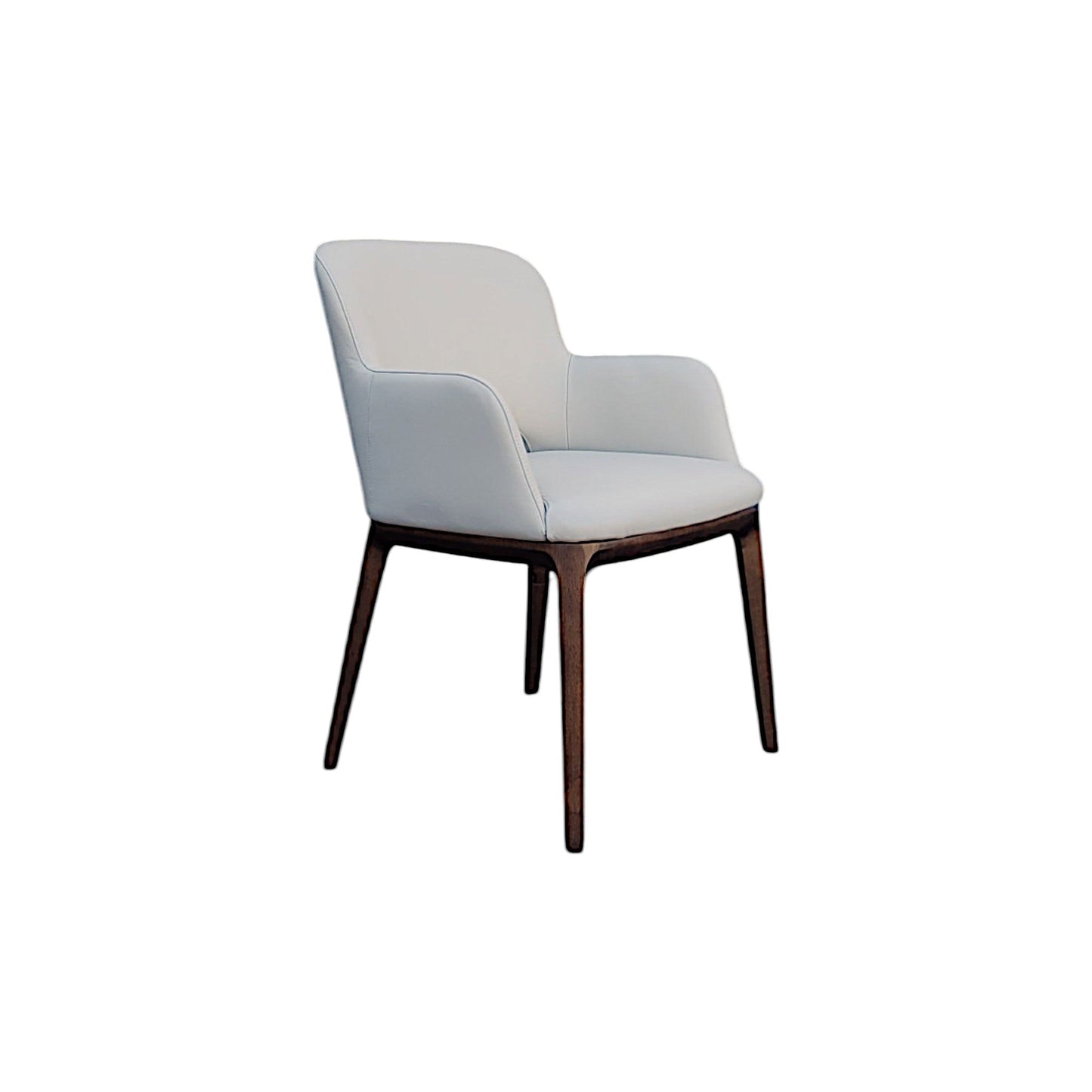 Fauteuil de salle à manger en cuir Savona Natural Frost
