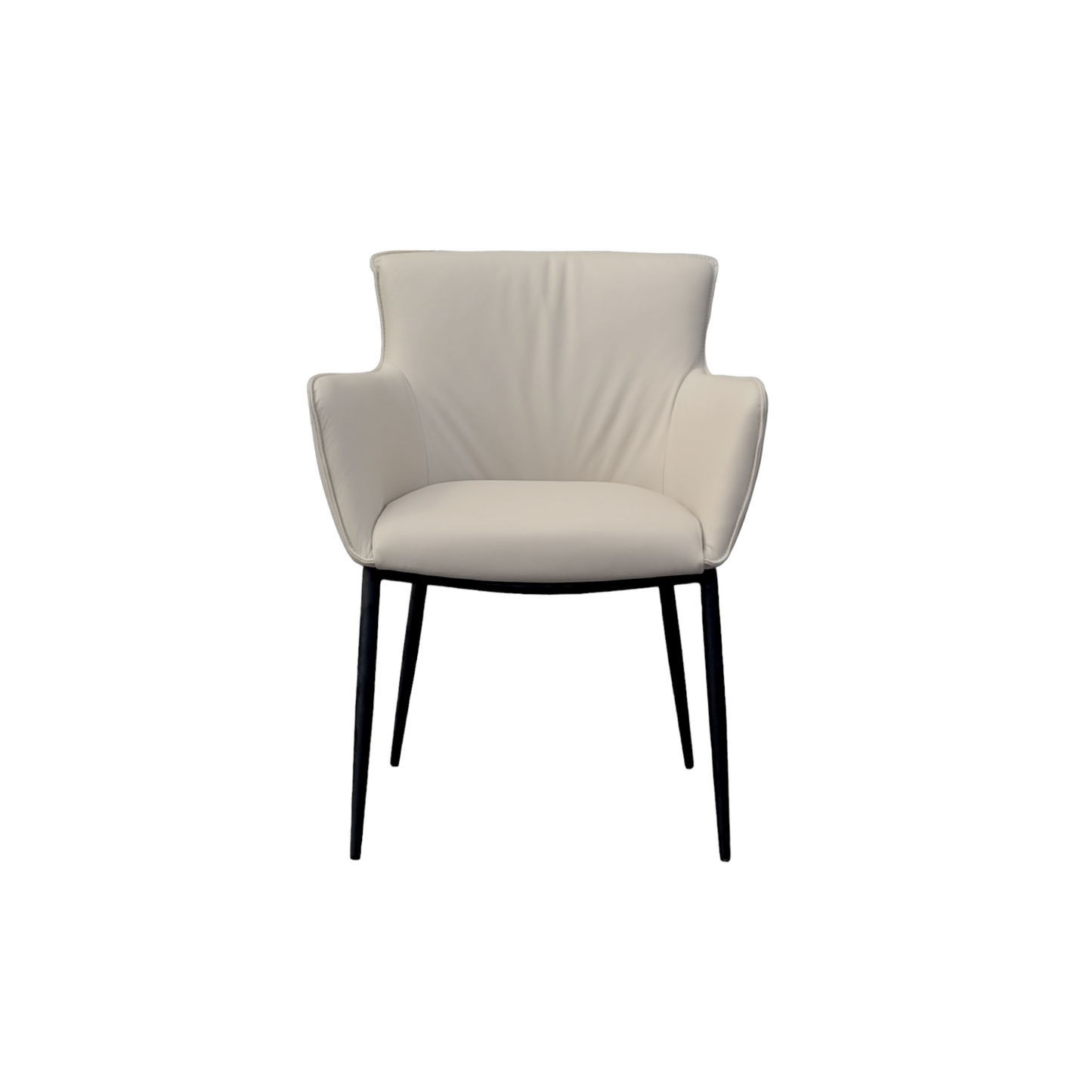 Fauteuil de salle à manger en cuir gris clair Menly
