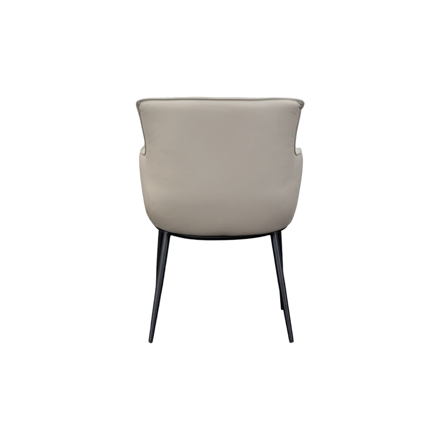 Fauteuil de salle à manger en cuir gris clair Menly