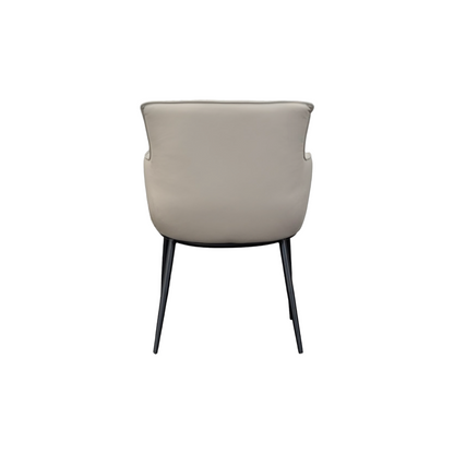 Fauteuil de salle à manger en cuir gris clair Menly
