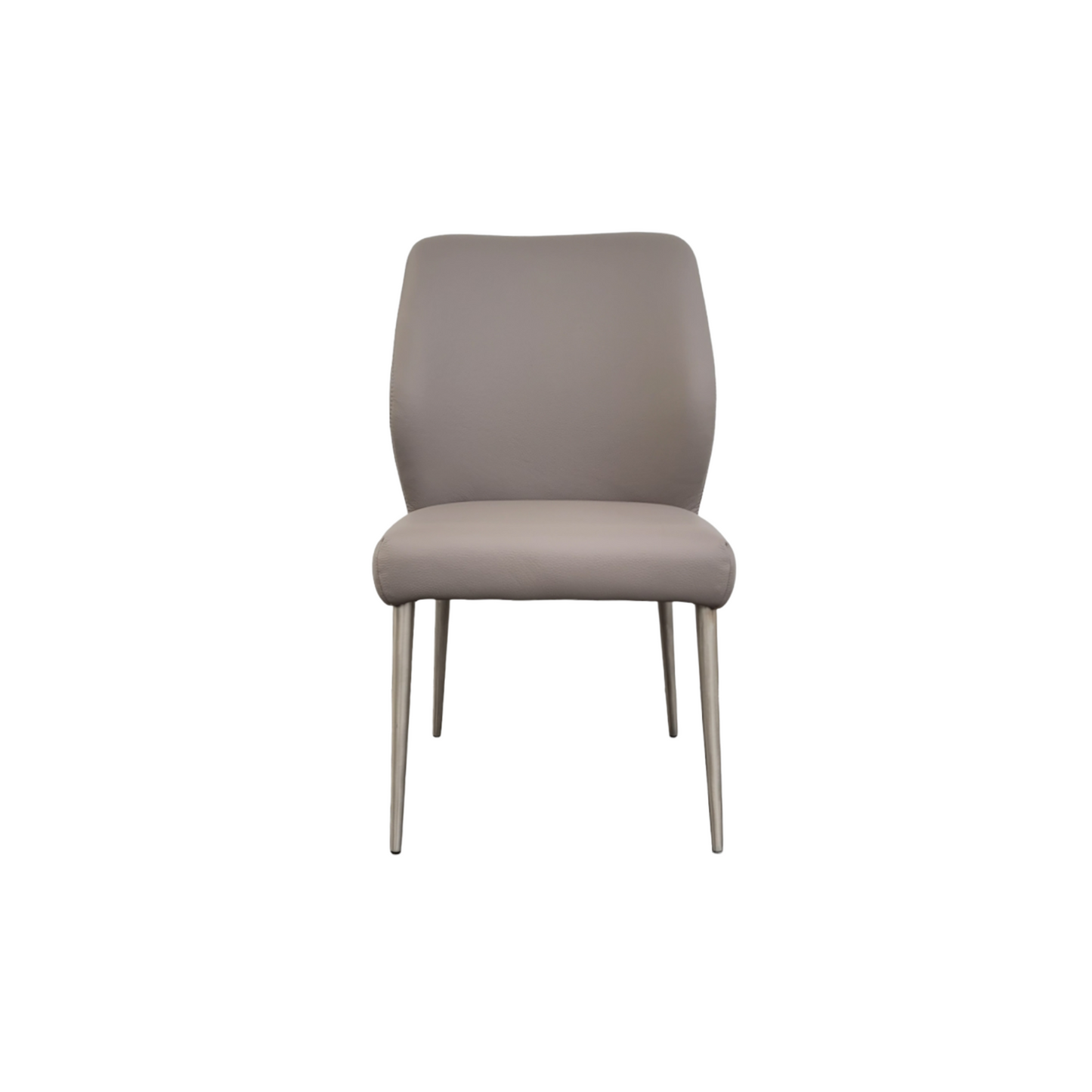 Chaise de salle à manger en cuir gris fumé Gabbana