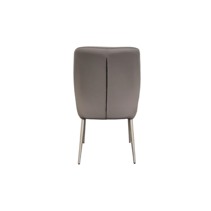 Chaise de salle à manger en cuir gris fumé Gabbana