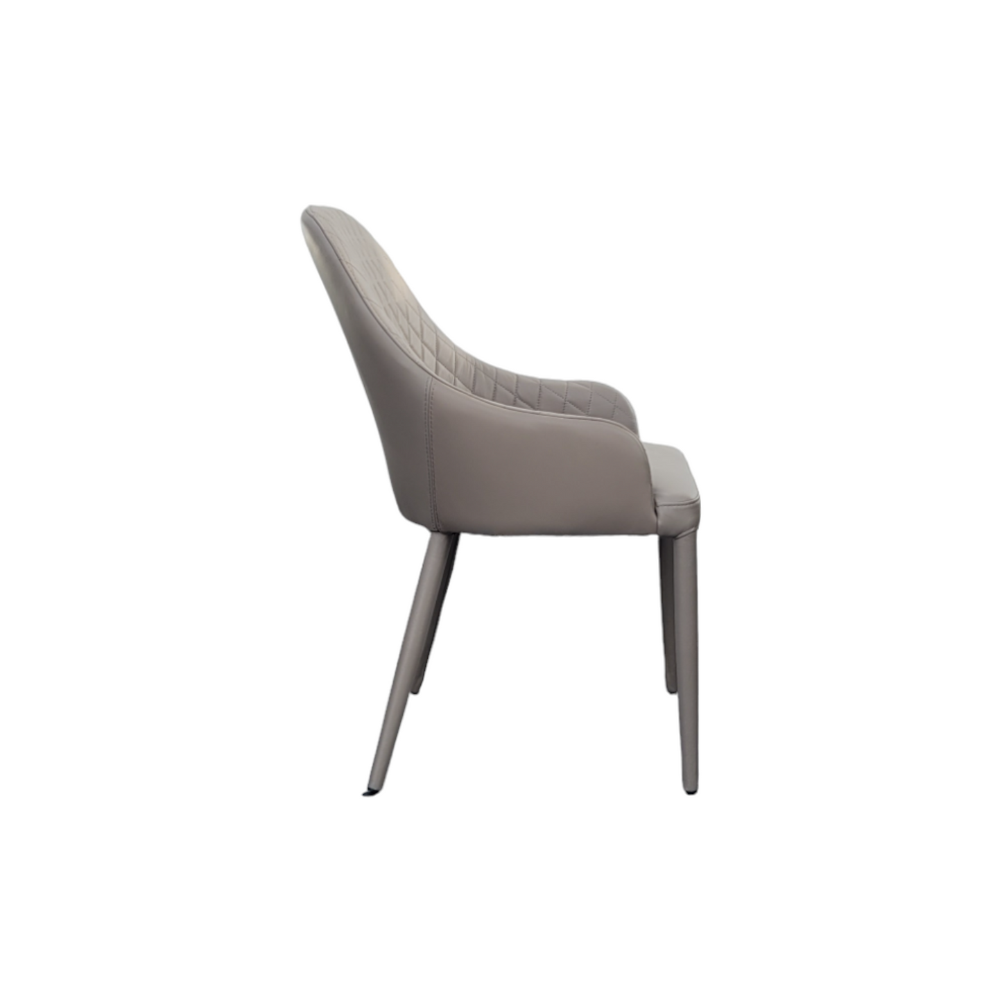 Fauteuil de salle à manger en cuir gris foncé Kosta