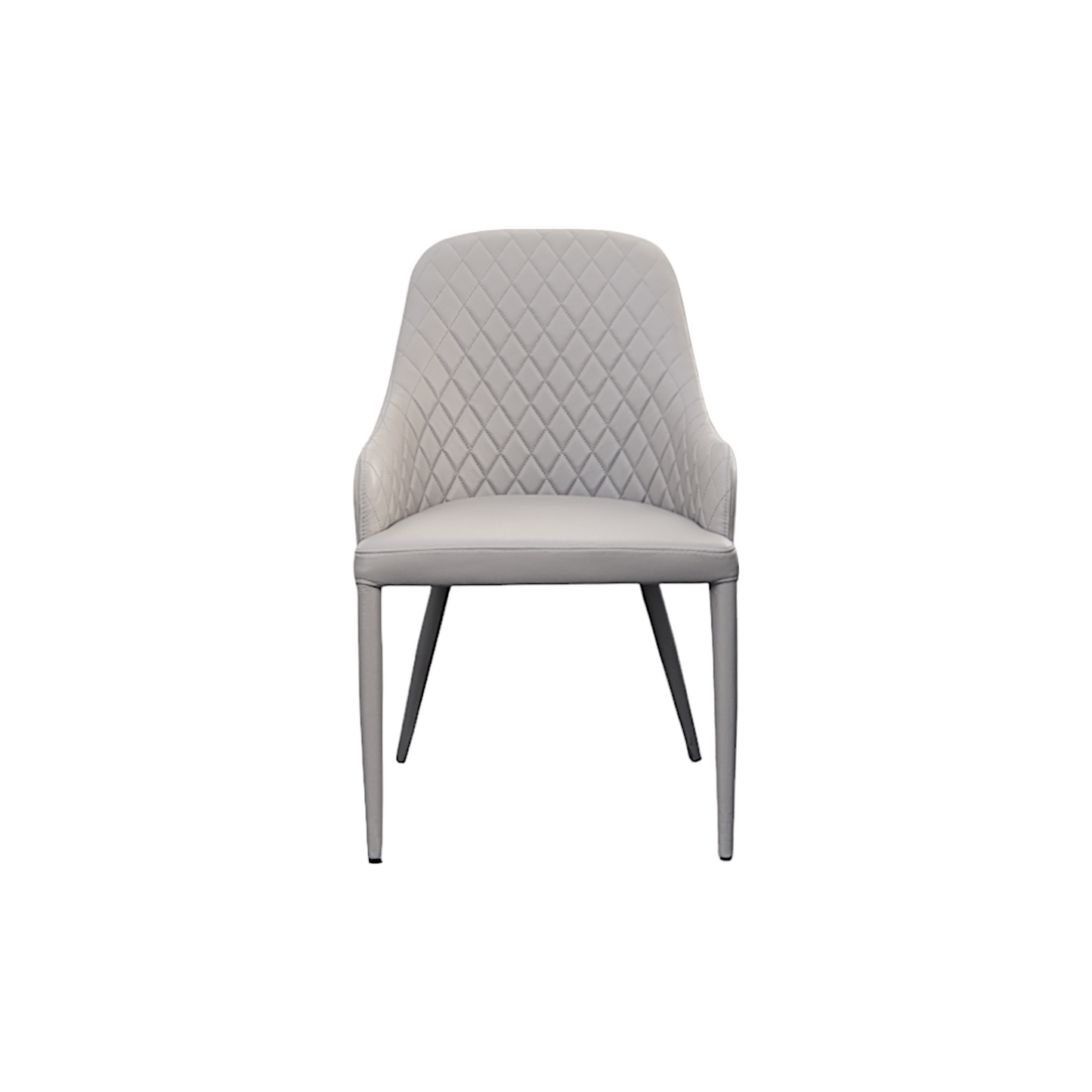 Fauteuil de salle à manger en cuir gris clair Kosta