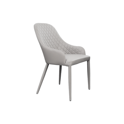 Fauteuil de salle à manger en cuir gris clair Kosta