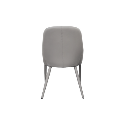 Fauteuil de salle à manger en cuir gris clair Kosta