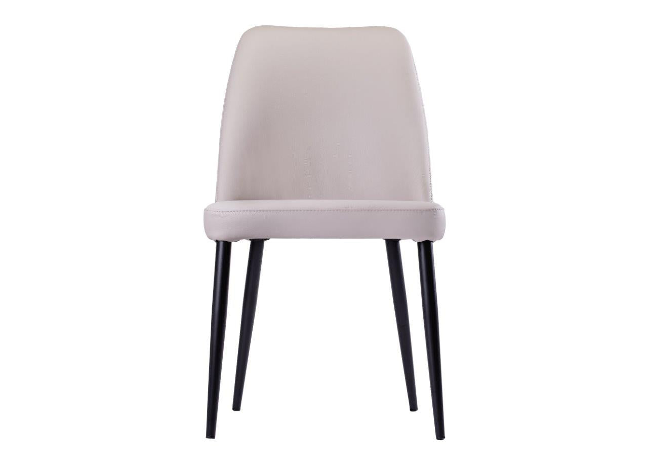 Chaise Toulon en cuir gris clair