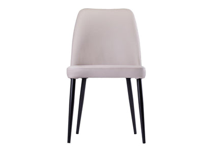 Chaise Toulon en cuir gris clair