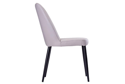 Chaise Toulon en cuir gris clair